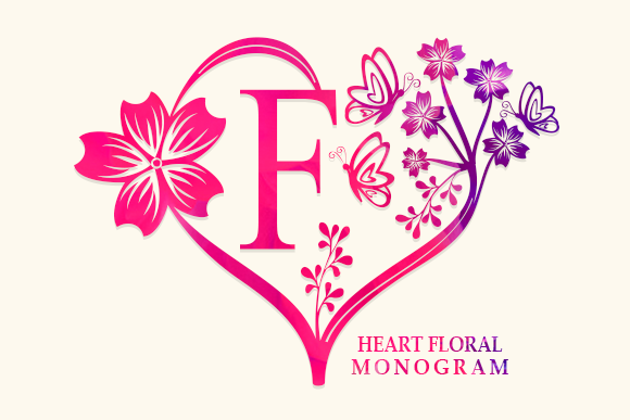 Heart Floral Monogram Font